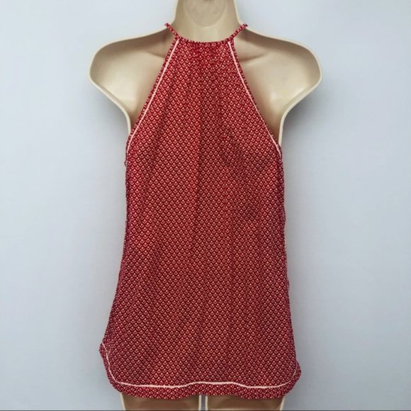 Joe Fresh Red White Boho Style Racerback Top - Picture 14 of 16